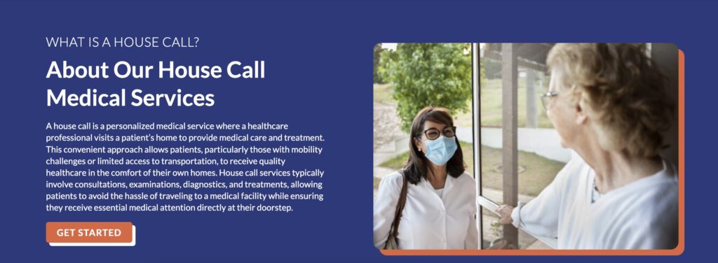 A screenshot taken from Ennoble Care's website about its doctor house calls program. 